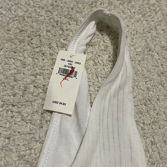 NWT Aerie White Colored Ribbed Crop Tank Top XL - Picture 6 of 10